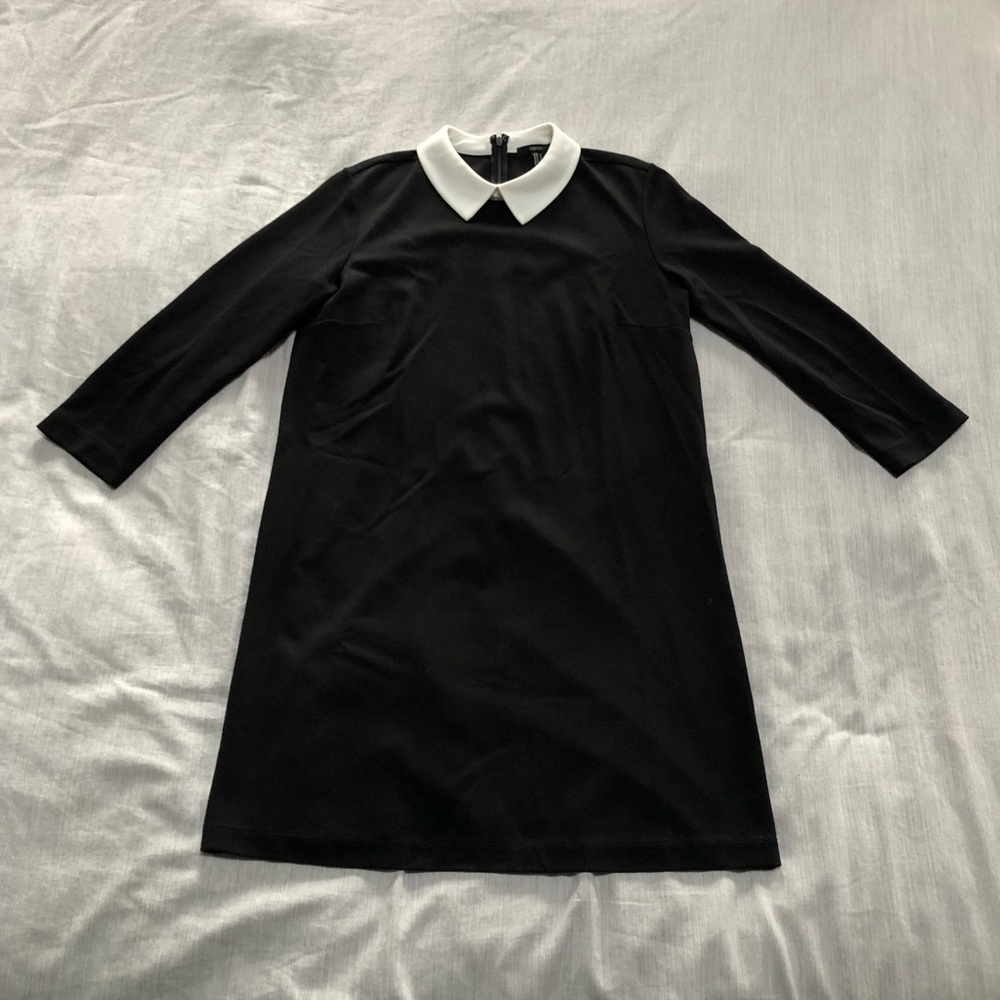 SOLD Black Dress With White Collar - Picture 5 of 9